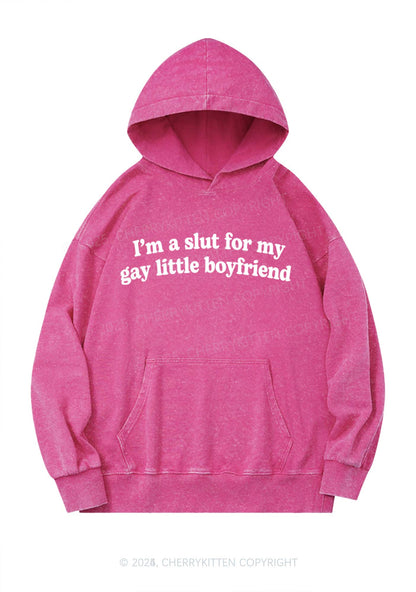 Slxt For My Gay BF Y2K Washed Hoodie Cherrykitten