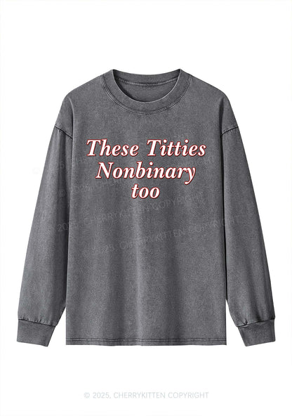 Txtties Nonbinary Too Y2K Washed Long Sleeves Cherrykitten