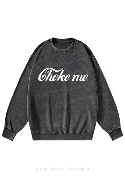 Choke Me Y2K Washed Sweatshirts Cherrykitten