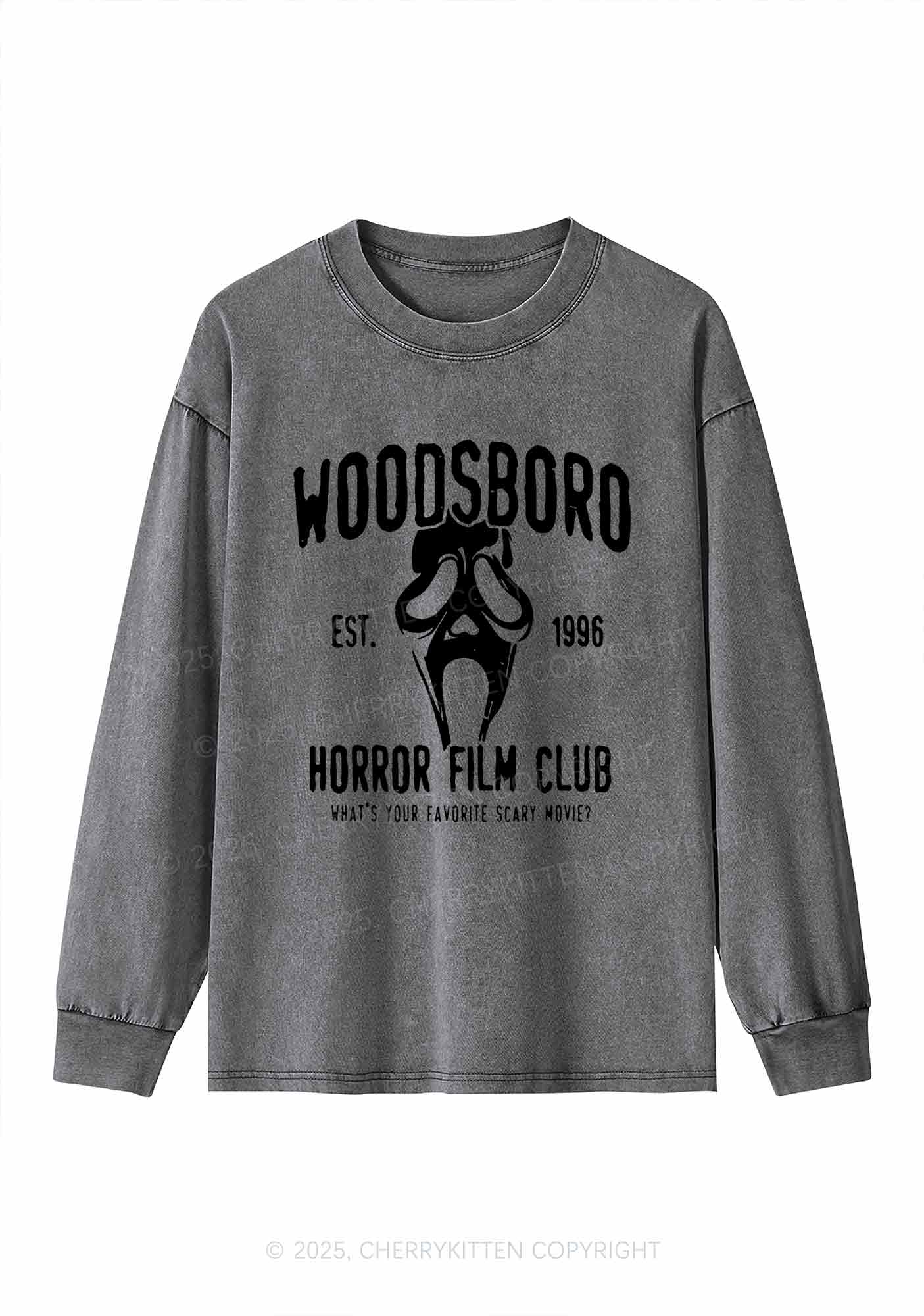 Halloween Horror Film Club Y2K Washed Long Sleeves Cherrykitten