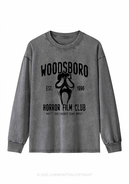 Halloween Horror Film Club Y2K Washed Long Sleeves Cherrykitten