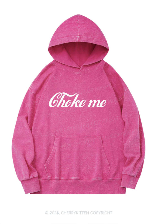 Choke Me Y2K Washed Hoodie Cherrykitten