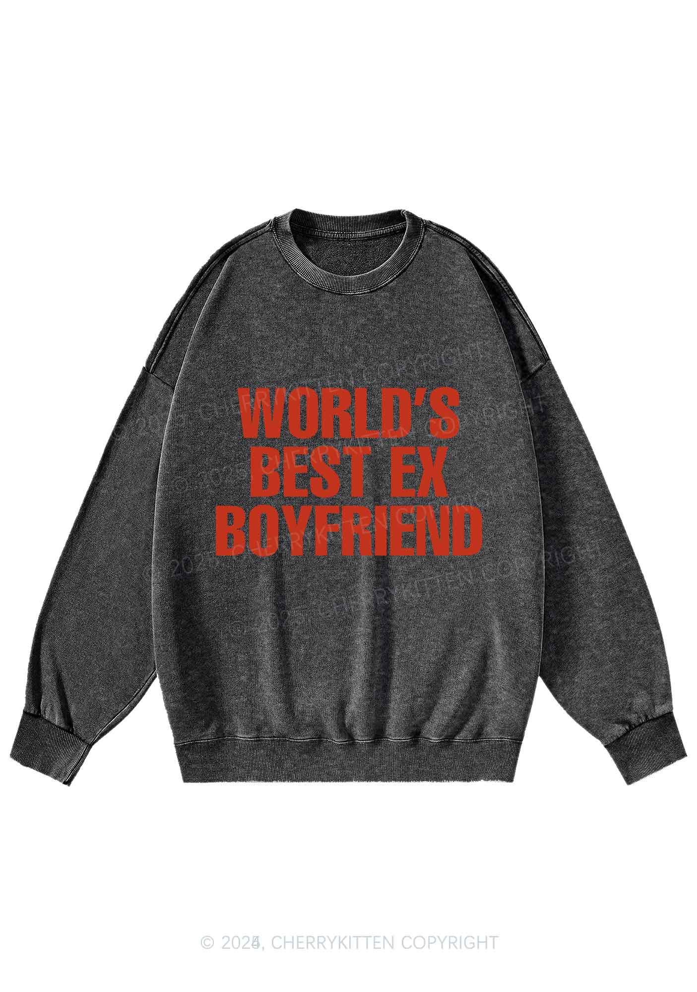 Best Ex Boyfriend Y2K Washed Sweatshirts Cherrykitten