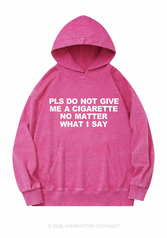 Dont Give Me Cigarette Y2K Washed Hoodie Cherrykitten