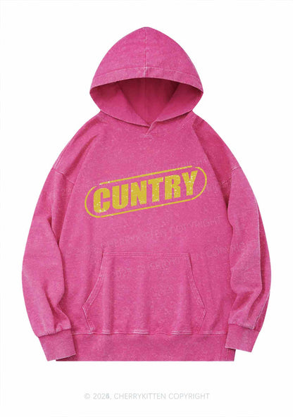 Cuntry Y2K Washed Hoodie Cherrykitten
