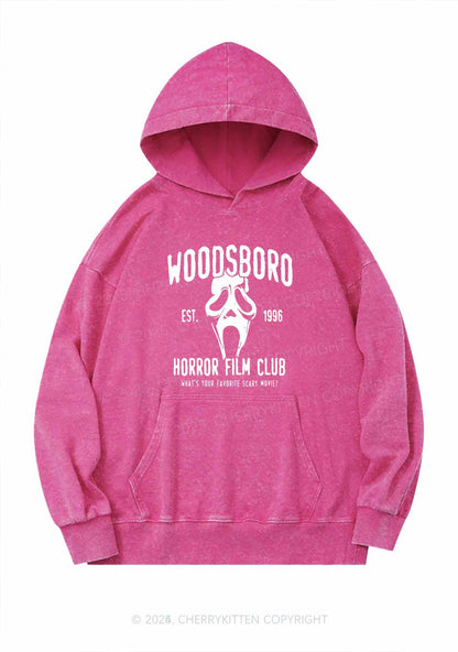 Halloween Horror Film Club Y2K Washed Hoodie Cherrykitten