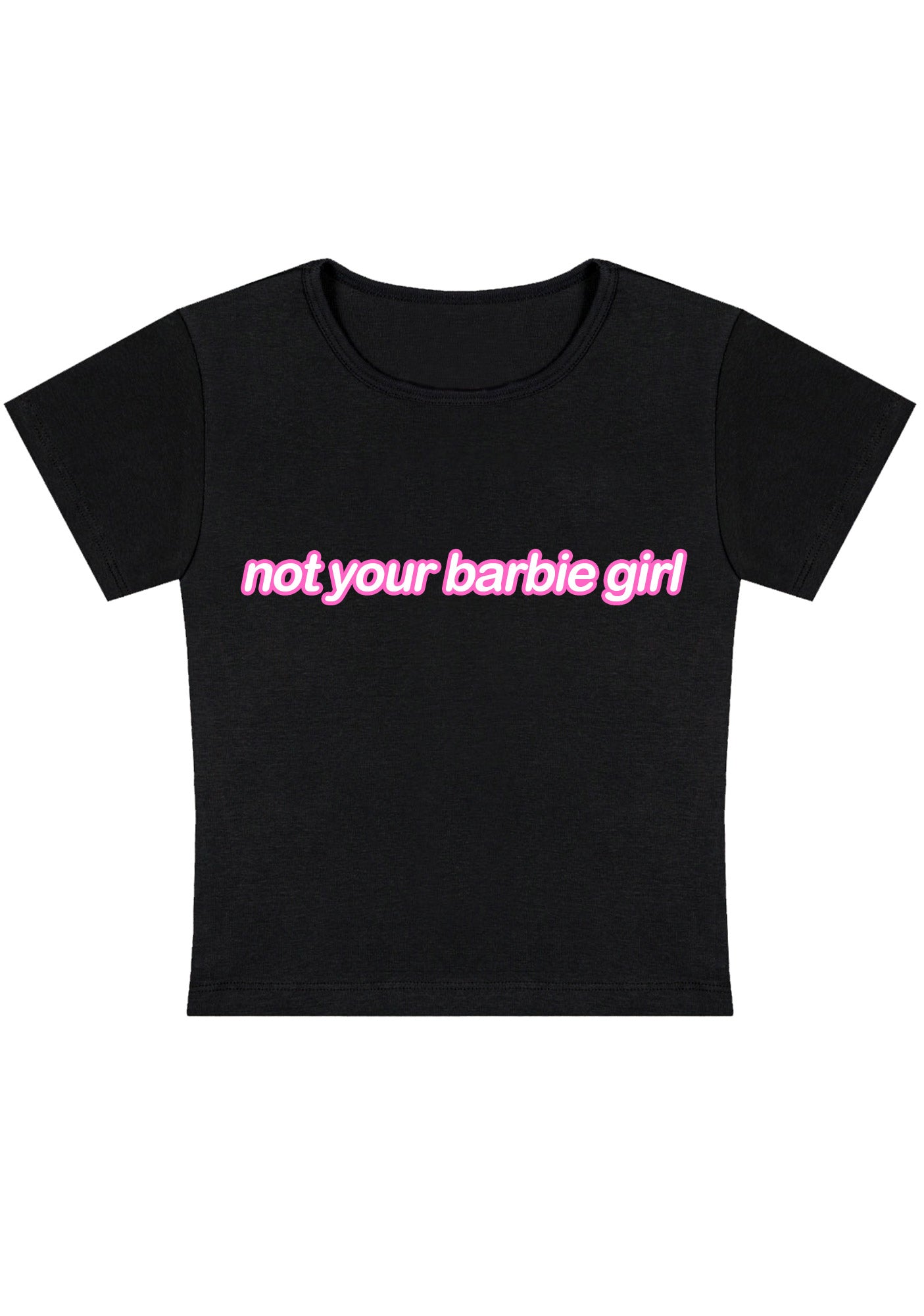 Curvy Not Your Girl Y2K Baby Tee Cherrykitten