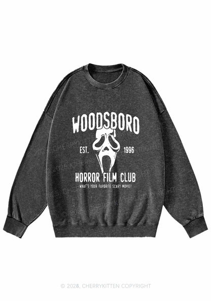 Halloween Horror Film Club Y2K Washed Sweatshirts Cherrykitten