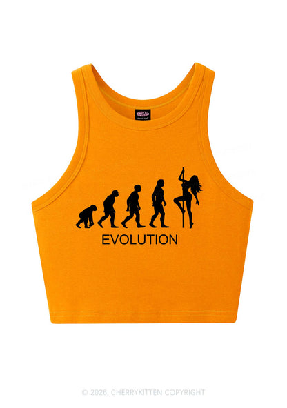 Evolution Pole Dancer Silhouette Y2K Crop Tank Top Cherrykitten