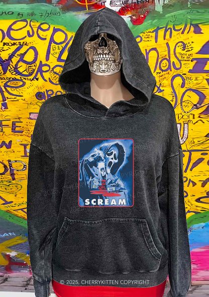 Hallowee Scream Y2K Washed Hoodie Cherrykitten