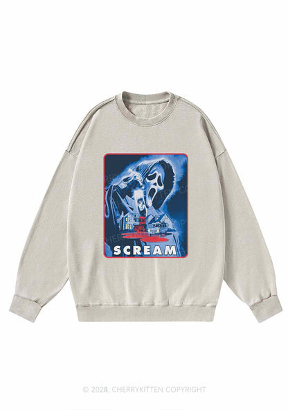Hallowee Scream Y2K Washed Sweatshirts Cherrykitten