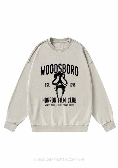 Halloween Horror Film Club Y2K Washed Sweatshirts Cherrykitten