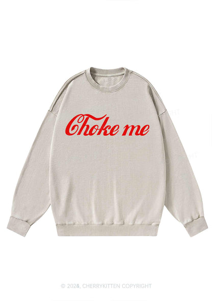 Choke Me Y2K Washed Sweatshirts Cherrykitten