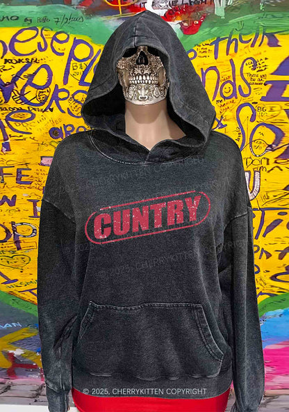 Cuntry Y2K Washed Hoodie Cherrykitten