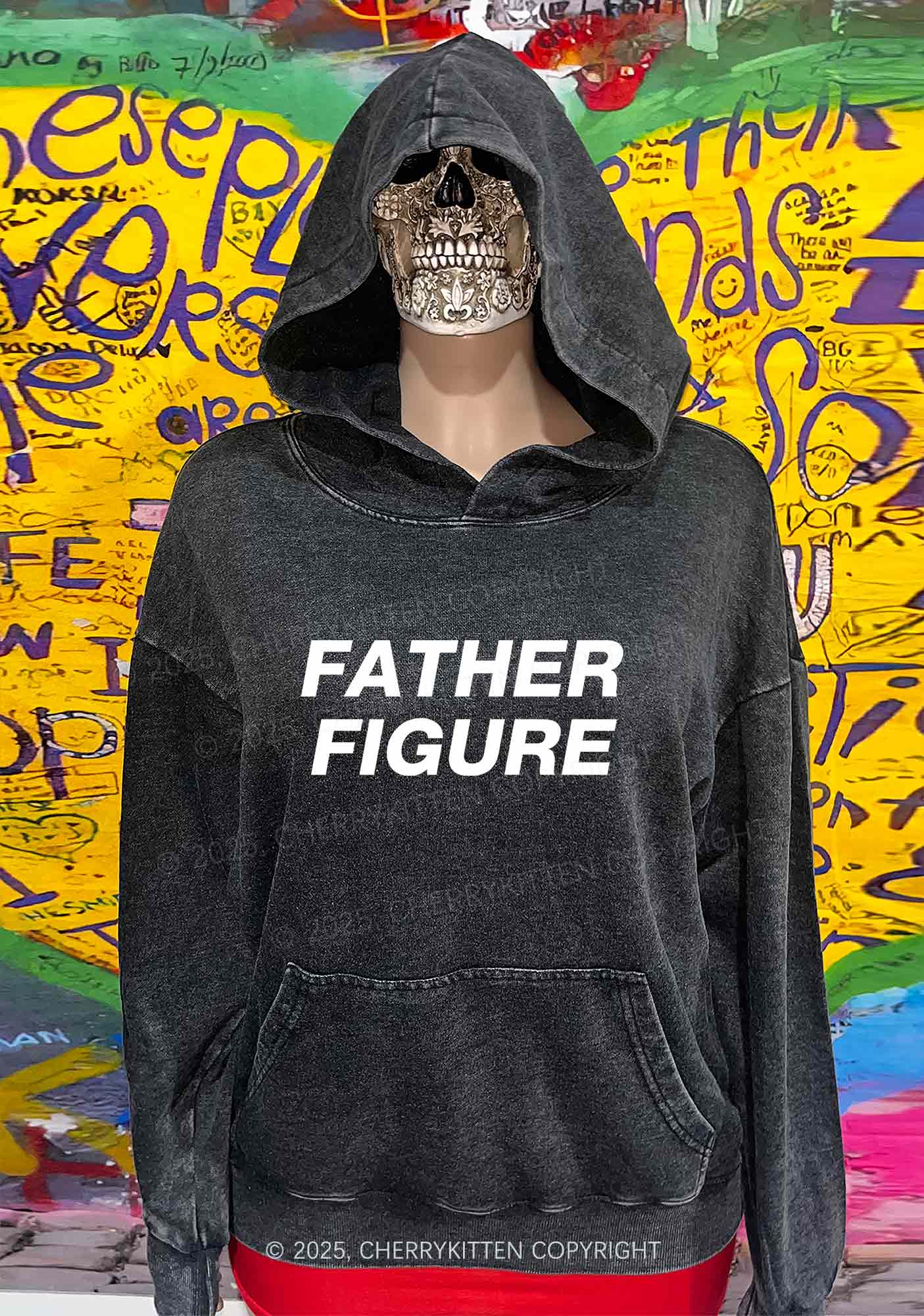 Father Figure Y2K Washed Hoodie Cherrykitten