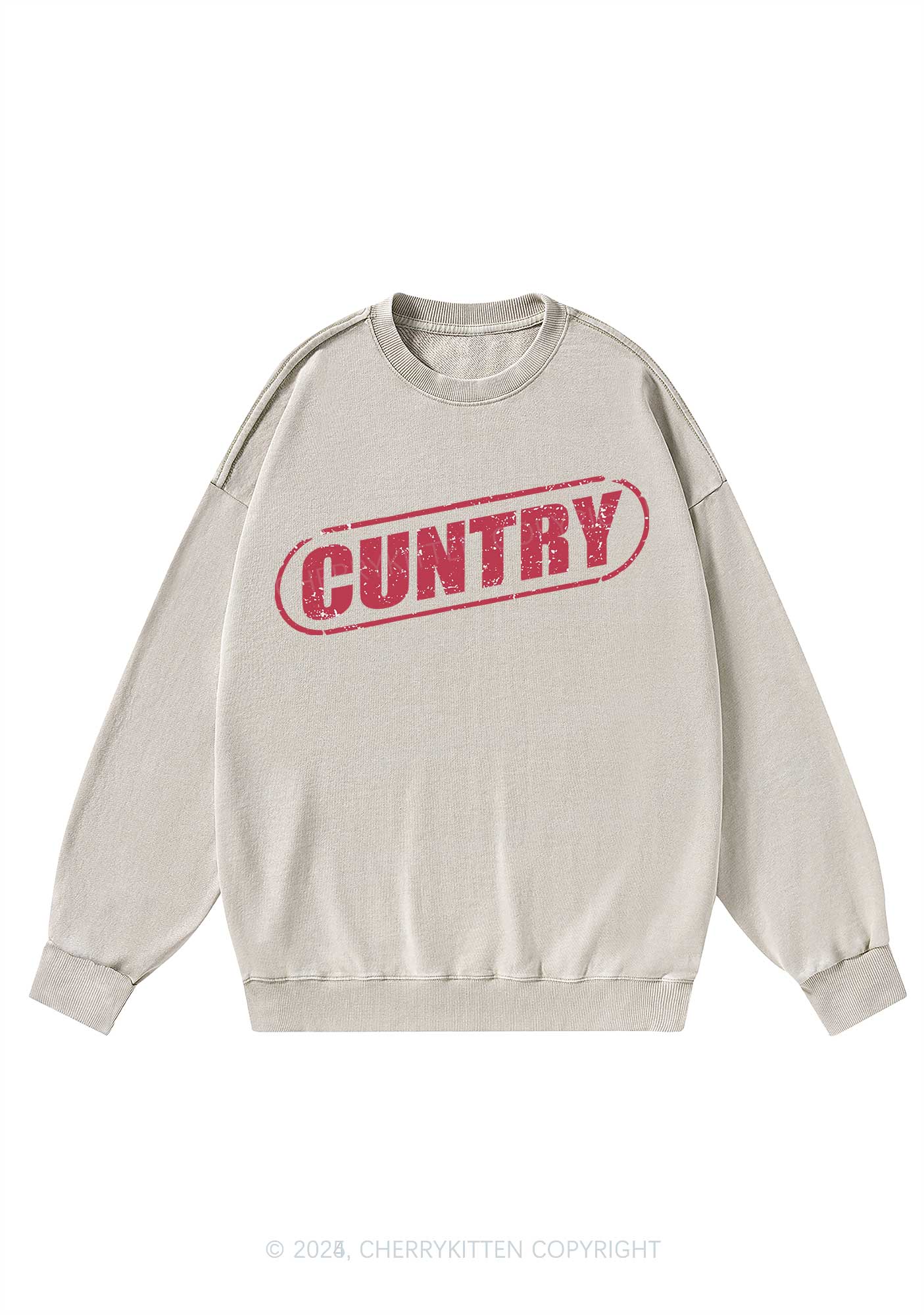 Cuntry Y2K Washed Sweatshirts Cherrykitten
