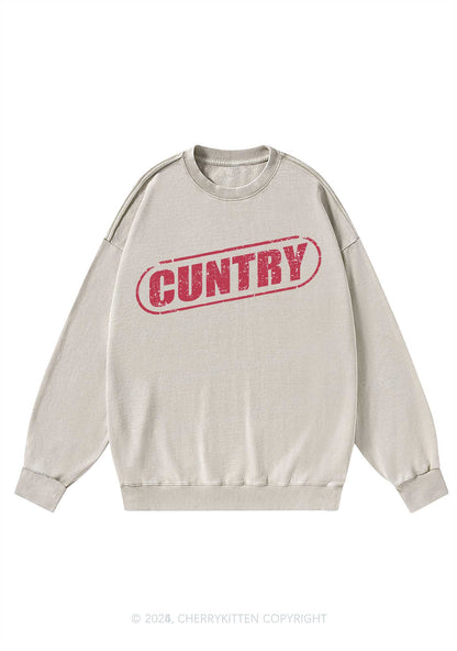 Cuntry Y2K Washed Sweatshirts Cherrykitten