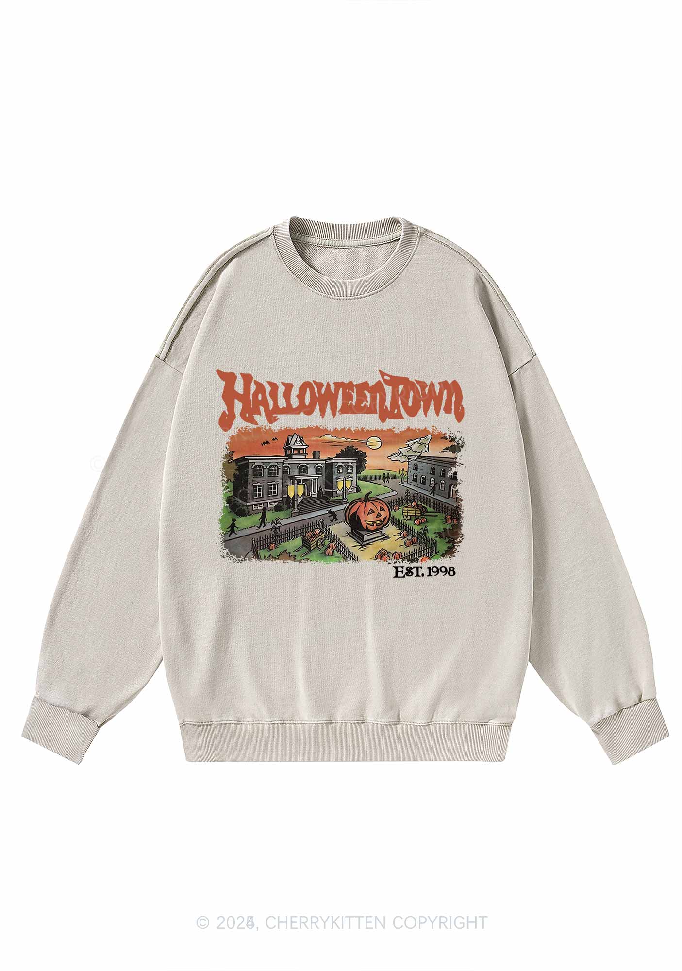 Halloween Town Y2K Washed Sweatshirts Cherrykitten