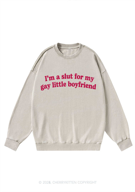 Slxt For My Gay BF Y2K Washed Sweatshirts Cherrykitten