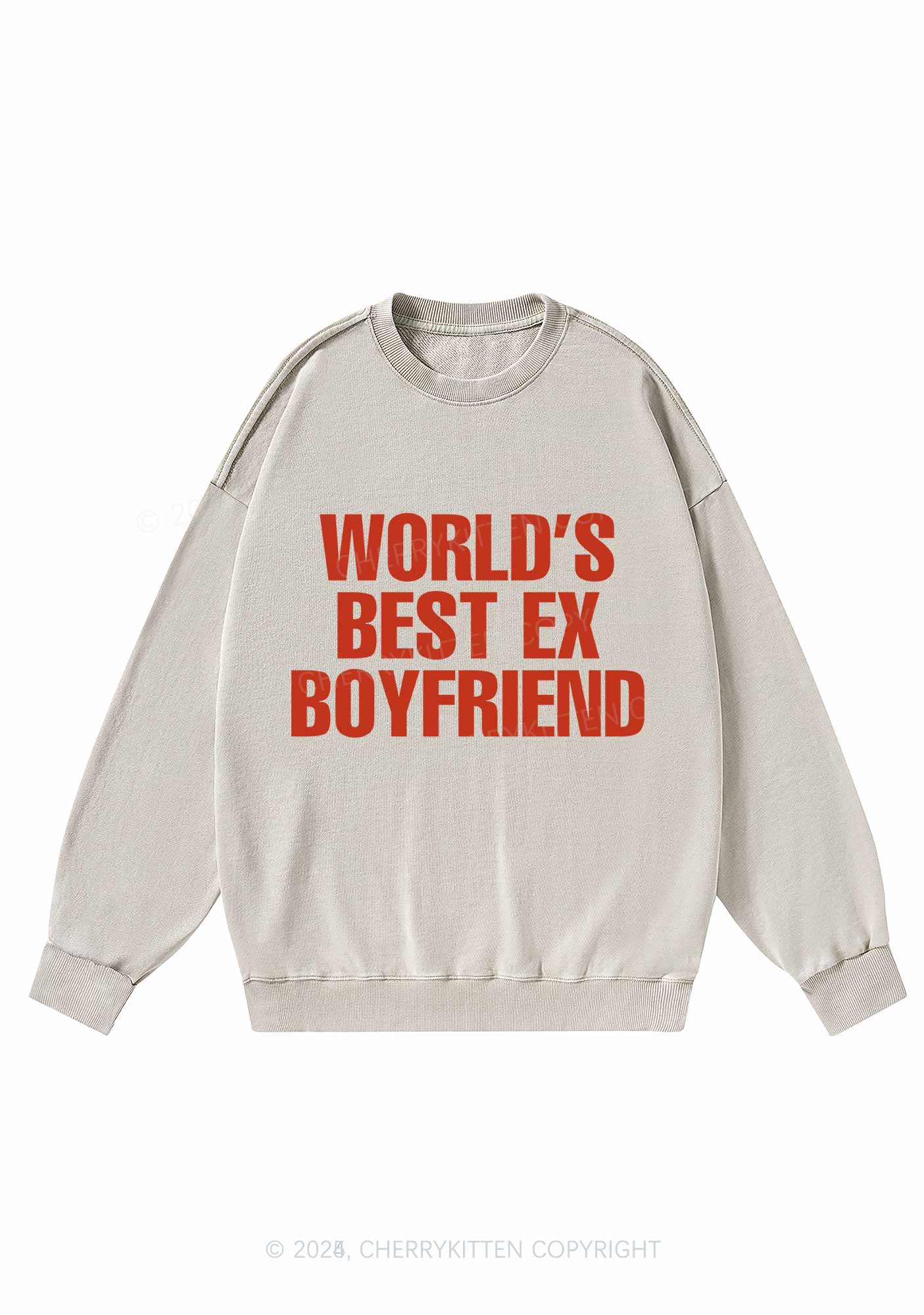 Best Ex Boyfriend Y2K Washed Sweatshirts Cherrykitten