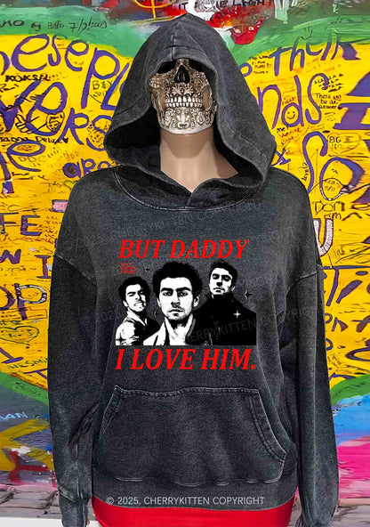 Daddy I Love Luigi Y2K Washed Hoodie Cherrykitten