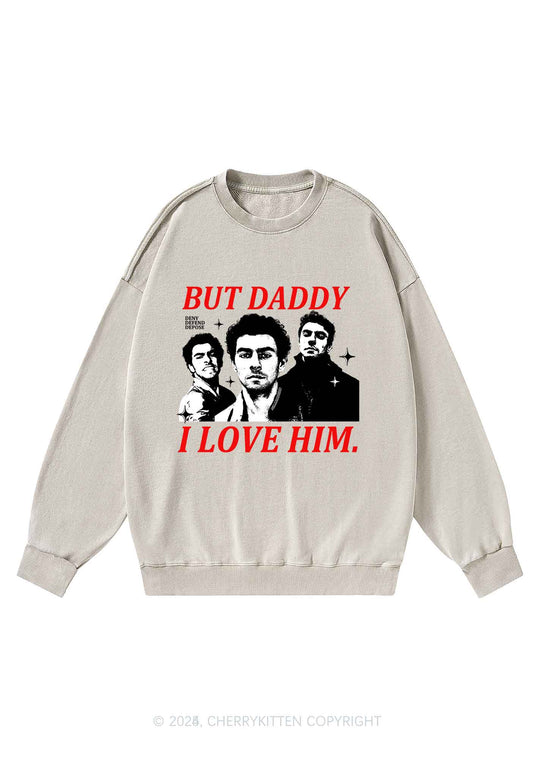 Daddy I Love Luigi Y2K Washed Sweatshirts Cherrykitten