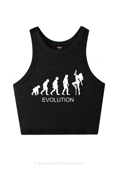 Evolution Pole Dancer Silhouette Y2K Crop Tank Top Cherrykitten