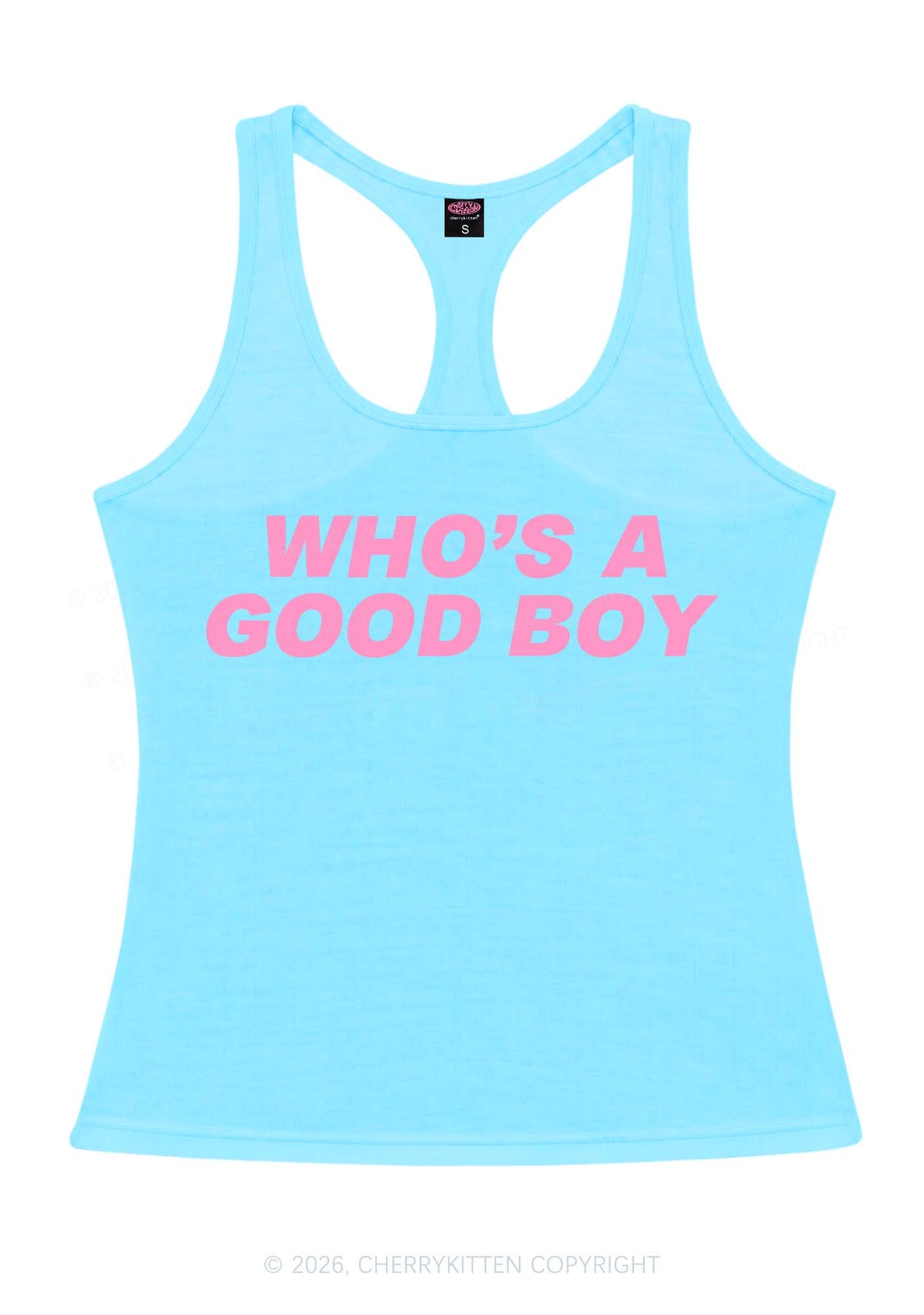 Whos A Good Boy Y2K Women Racerback Tank Top Cherrykitten