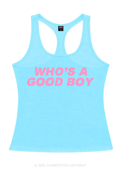 Whos A Good Boy Y2K Women Racerback Tank Top Cherrykitten