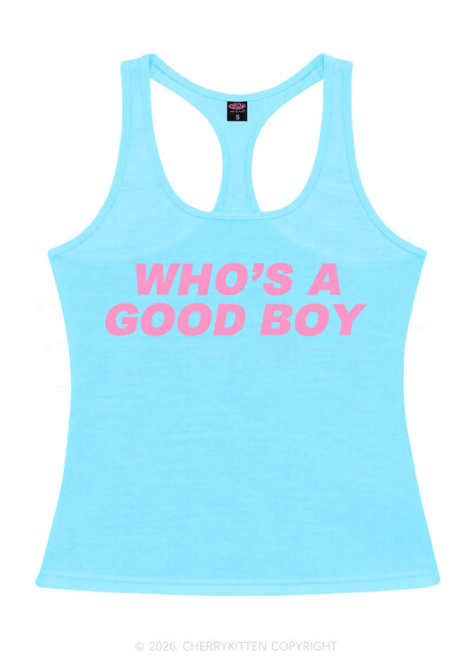Whos A Good Boy Y2K Women Racerback Tank Top Cherrykitten