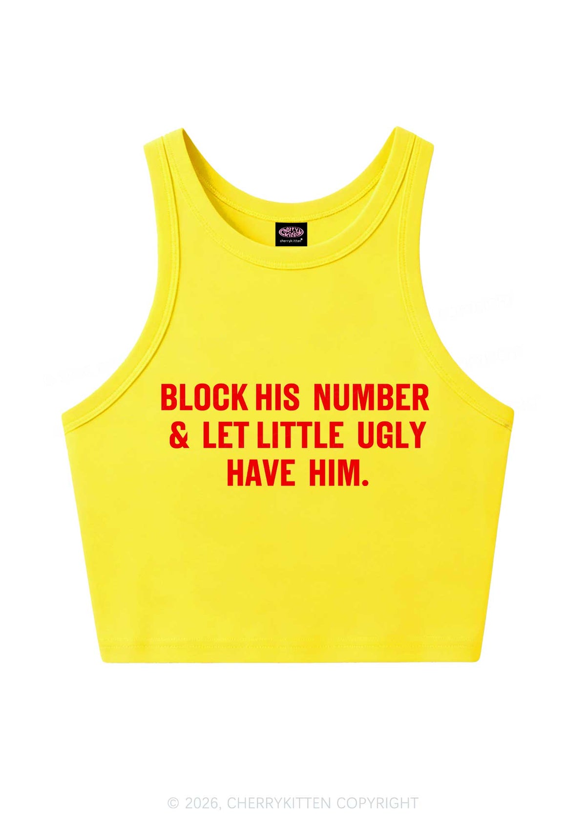 Let Little Ugly Have Him Y2K Crop Tank Top Cherrykitten