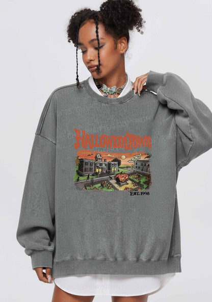Halloween Town Y2K Washed Sweatshirts Cherrykitten