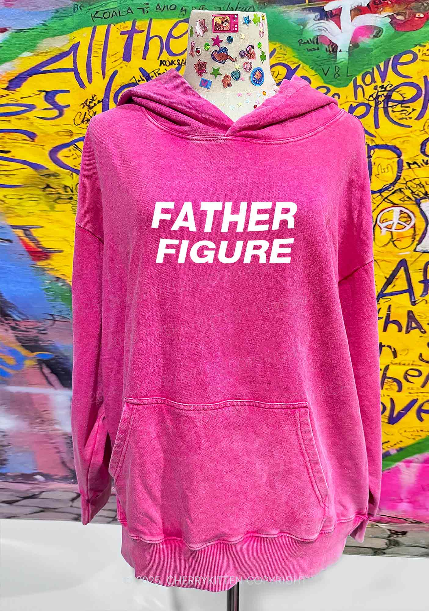Father Figure Y2K Washed Hoodie Cherrykitten