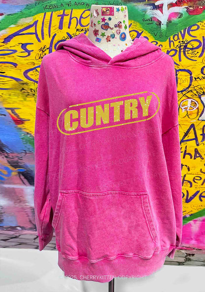 Cuntry Y2K Washed Hoodie Cherrykitten