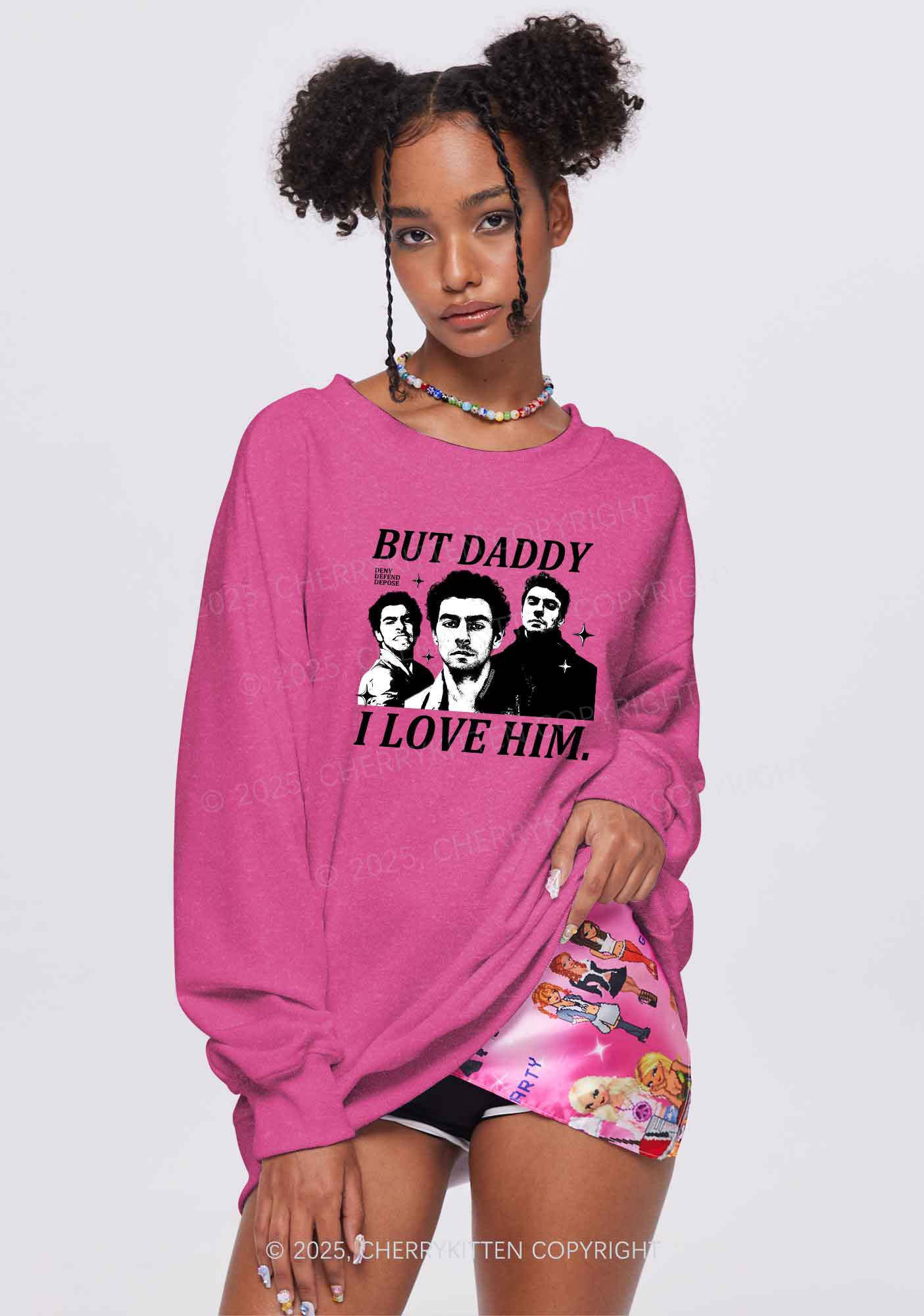 Daddy I Love Luigi Y2K Washed Sweatshirts Cherrykitten