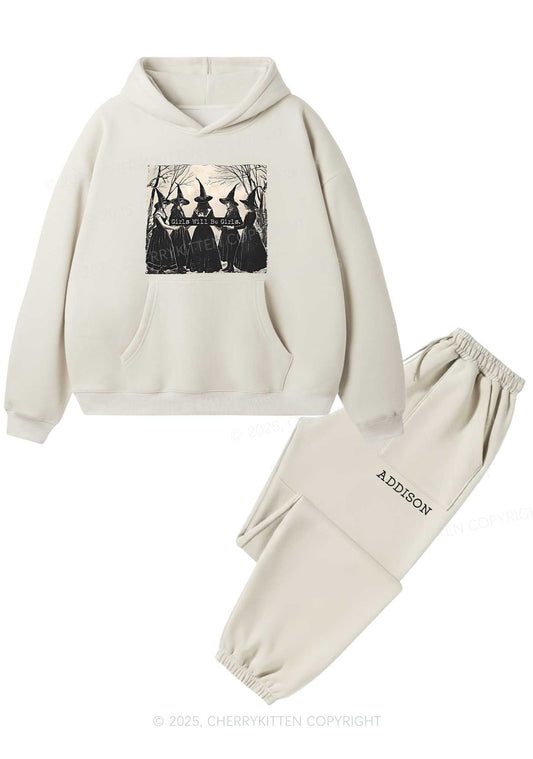 Halloween Girls Will Be Girls Y2K Fleece Hoodie Set Cherrykitten