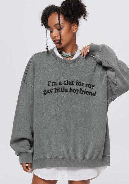 Slxt For My Gay BF Y2K Washed Sweatshirts Cherrykitten