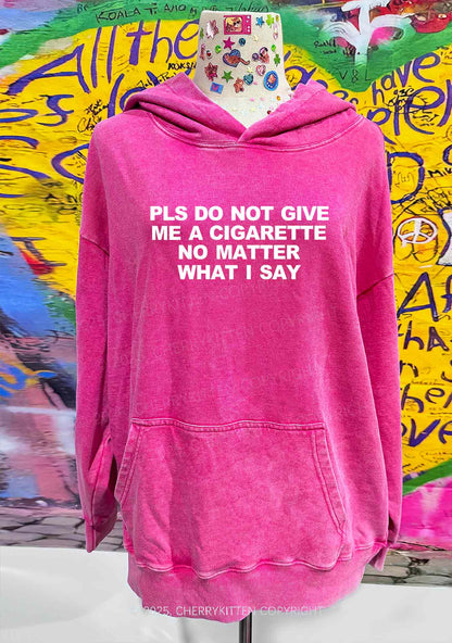 Dont Give Me Cigarette Y2K Washed Hoodie Cherrykitten
