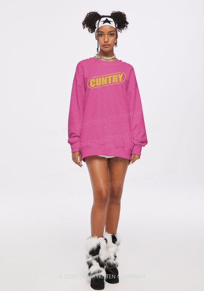 Cuntry Y2K Washed Sweatshirts Cherrykitten