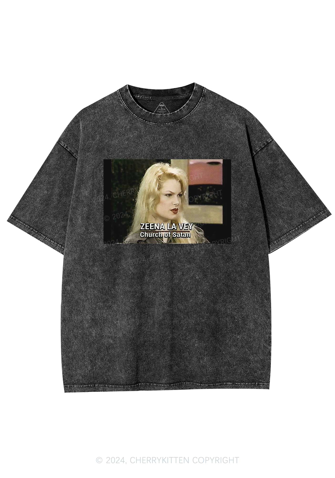 Church Of Satan Y2K Washed Tee Cherrykitten