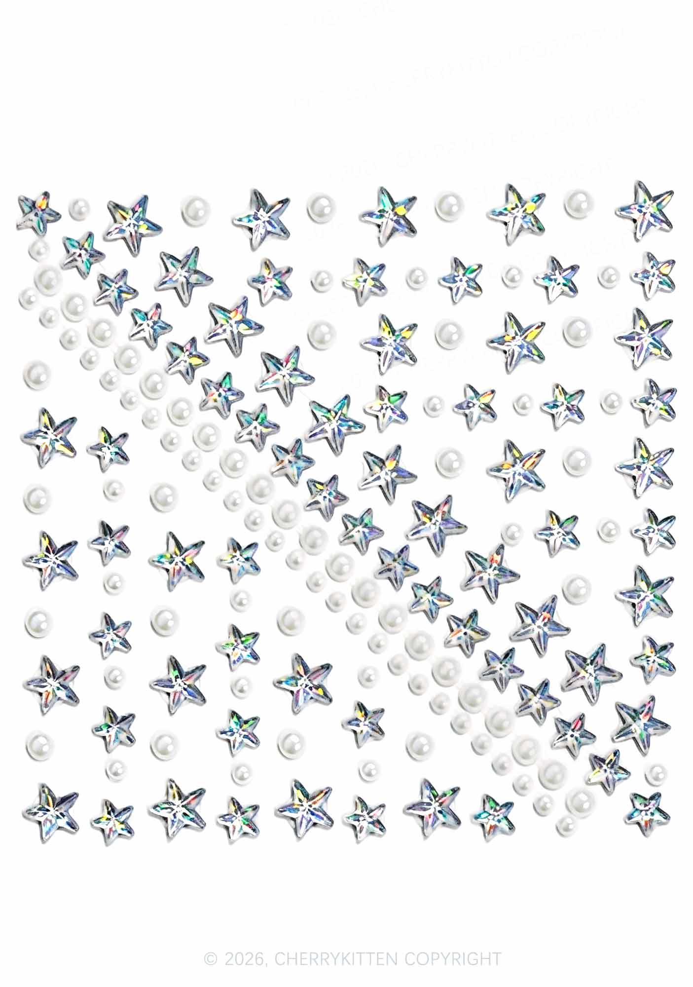1pc Laser Rhinestone Y2K Face Sticker Cherrykitten