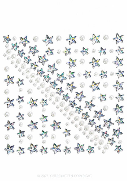 1pc Laser Rhinestone Y2K Face Sticker Cherrykitten