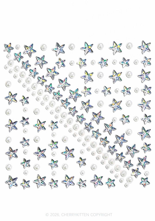 1pc Laser Rhinestone Y2K Face Sticker Cherrykitten