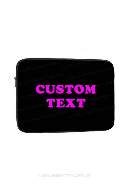 Custom Text Y2K Laptop Sleeve Cherrykitten