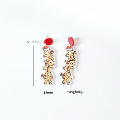 Christmas Three Gingerbread Men Y2K Earrings Cherrykitten