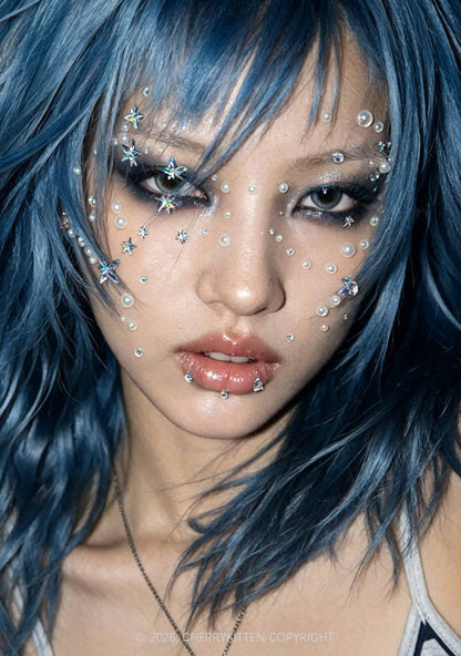 1pc Laser Rhinestone Y2K Face Sticker Cherrykitten
