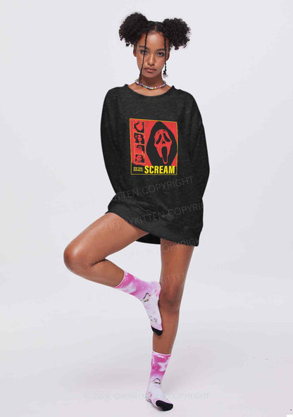 Halloween Scream New York Y2K Washed Sweatshirts Cherrykitten
