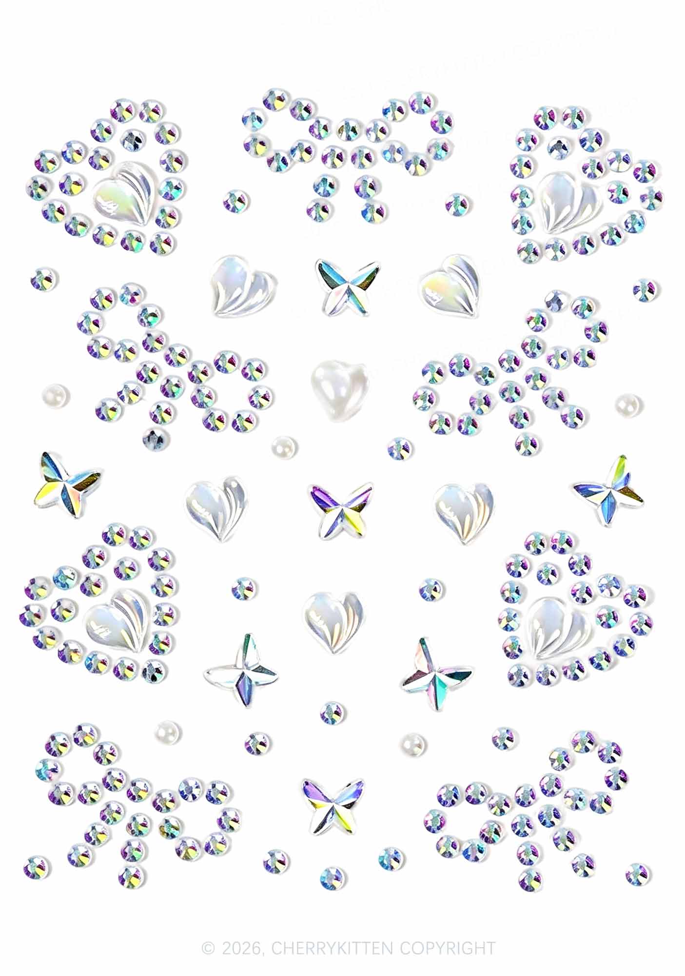 1pc Star Moon Rhinestone Y2K Face Sticker Cherrykitten
