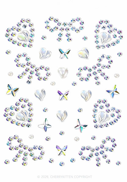 1pc Star Moon Rhinestone Y2K Face Sticker Cherrykitten