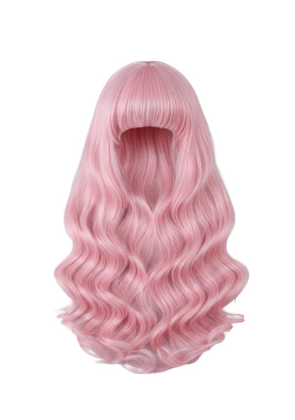Pink Long Curly Hair Y2K Wigs Cherrykitten